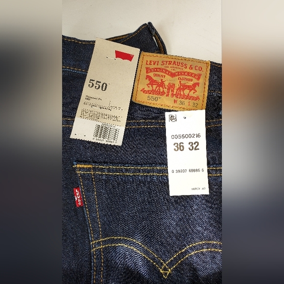 Levi's Dark Wash 550 Relaxed Fit Tapered Leg Jeans NWT - Picture 6 of 8